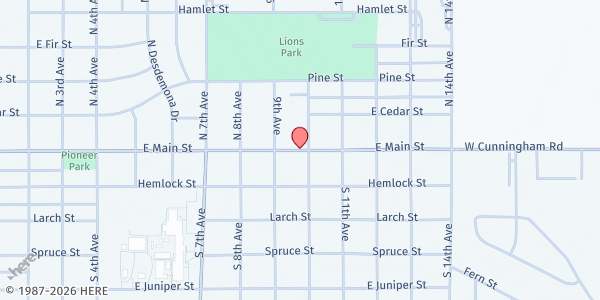Map showing Othello Food Bank at 949 E Main St, Othello, WA
