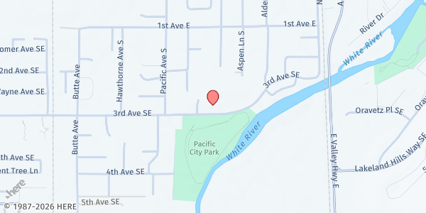 Map showing Algona Pacific Food Pantry at 603 3rd Ave SE, Pacific, WA