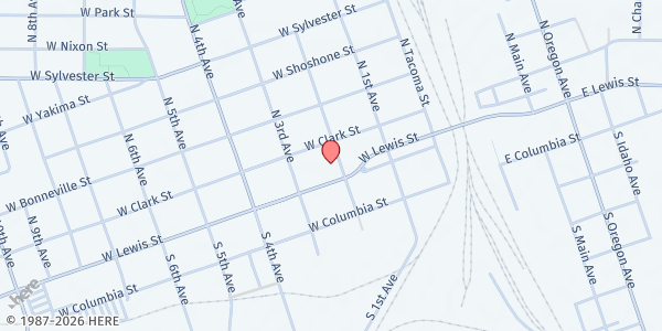 Map showing Tri-City Union Gospel Mission at 110 N 2nd Ave, Pasco, WA