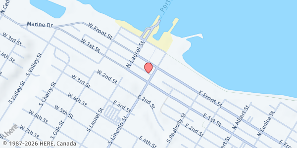Map showing Independent Bible Church at 112 N Lincoln St, Port Angeles, WA