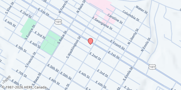 Map showing NOHN - EHC at 1026 E. 1st St., Port Angeles, WA
