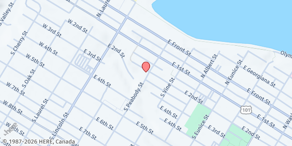 Map showing Salvation Army Port Angeles at 202 S Peabody St, Port Angeles, WA