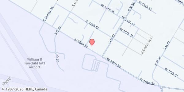 Map showing Serenity House at 2203 W. 18th Street, Port Angeles, WA