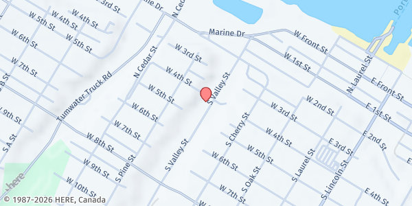 Map showing The Market at Port Angeles Food Bank at 632 N. Oakridge Dr., Port Angeles, WA