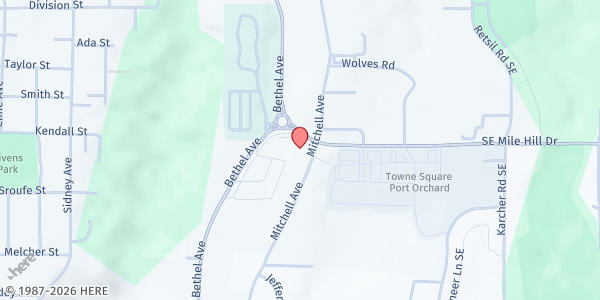 Map showing South Kitsap Helpline at 1012 Mitchell Ave, Port Orchard, WA