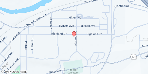Map showing Church of the Nazarene at 1937 Highland Dr, Prosser, WA