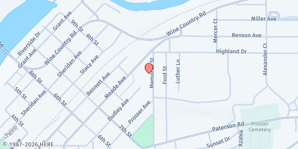 Map showing PMH Foundation at 723 Memorial St, Prosser, WA