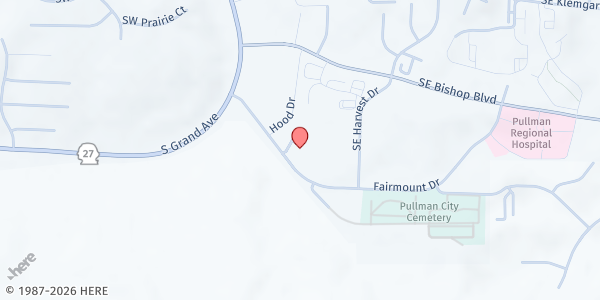 Map showing Community Action Center of Whitman County at 350 SE Fairmont Rd, Pullman, WA