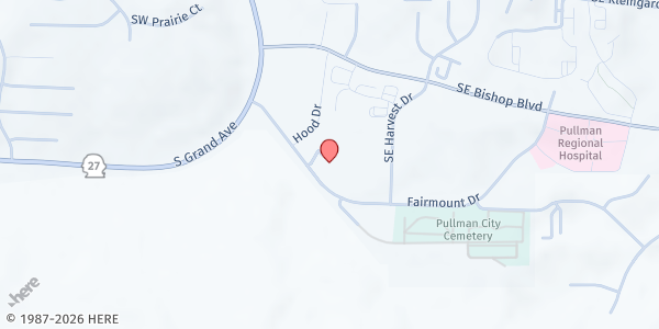 Map showing Community Action Center - Pullman at 350 Fairmount Dr #1, Pullman, WA