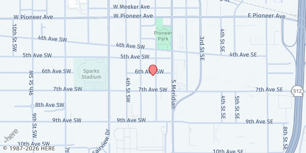 Map showing All Saints Community Services at 204 6th Avenue Southwest, Puyallup, WA