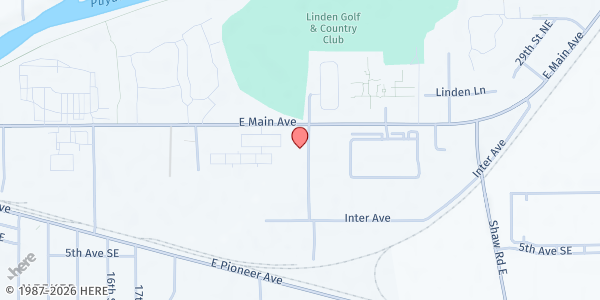 Map showing Puyallup Food Bank at 110 23rd St SE, Puyallup, WA