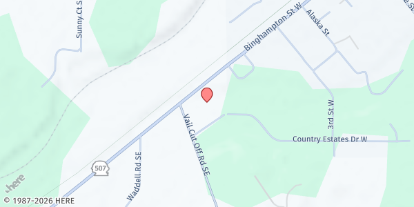 Map showing Rainier Food Bank at 11318 Vail Cut-off Rd SE, Rainier, WA