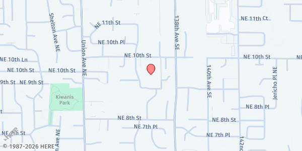 Map showing Margie Williams Helping Hands Center at MLK Memorial Baptist Church at 4519 NE 10th St, Renton, WA