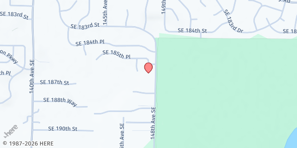Map showing Pacific Northwest Adult & Teen Challenge at 18611 148th Ave SE, Renton, WA
