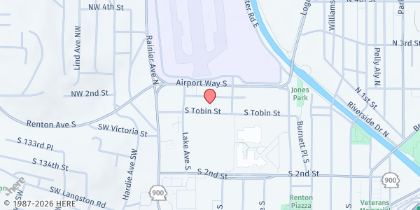 Map showing Salvation Army - Social Services Department - Renton at 206 S Tobin St, Renton, WA