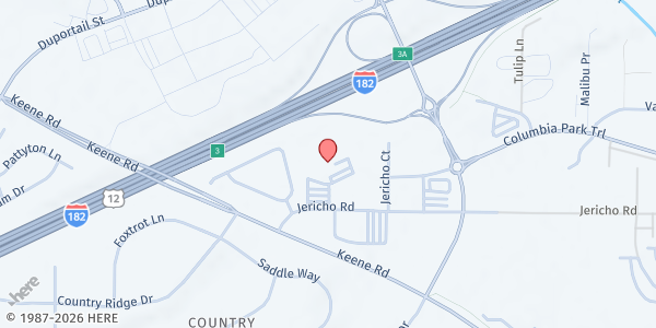 Map showing Jericho Food Bank at 2500 Jericho Road, Richland, WA