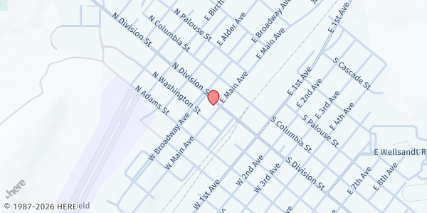 Map showing Ritzville Food and Clothing Bank at 104 W Main Ave, Ritzville, WA