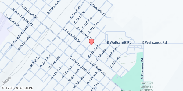 Map showing Ritzville Food Pantry at 208 E 5th Ave, Ritzville, WA