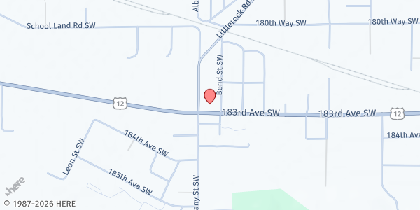 Map showing ROOF Community Services at 10140 Hwy 12 SW, Rochester, WA