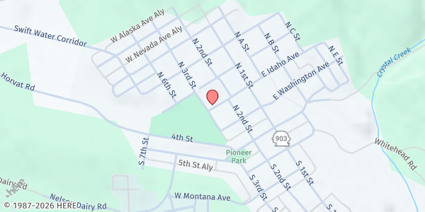 Map showing Swiftwater Church at 300 N 2nd St, Roslyn, WA