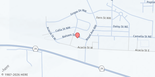 Map showing Royal City Food Bank at 229 1/2 Balsam St, Royal City, WA
