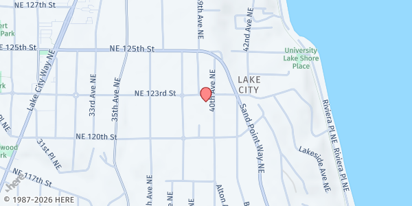 Map showing Hunger Intervention Program at 3841 NE 123rd Street, Seattle, WA