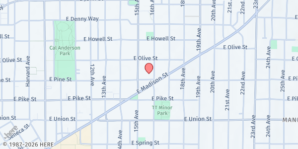 Map showing Jewish Family Service at 1601 16th Ave, Seattle, WA