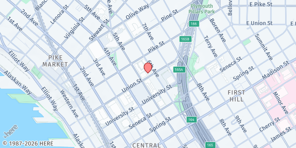 Map showing Legal Foundation Of Washington - Food Distribution Center at U.S. Bank Centre, Seattle, WA