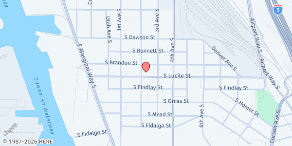 Map showing Lifelong Chicken Soup Brigade Food Bank - Food Distribution Center at 210 S Lucile St #2432, Seattle, WA