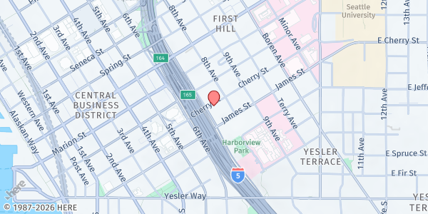 Map showing Northwest Harvest - Cherry Street at 711 Cherry St, Seattle, WA