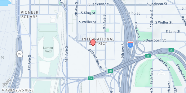 Map showing Salvation Army William Booth Center at 811 Maynard Ave. S., Seattle, WA