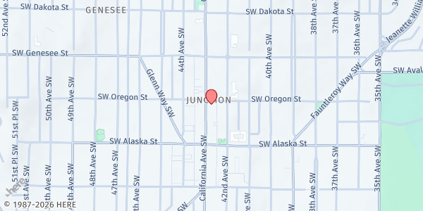 Map showing Sound Generations - Senior Center of West Seattle at 4217 SW Oregon St, Seattle, WA