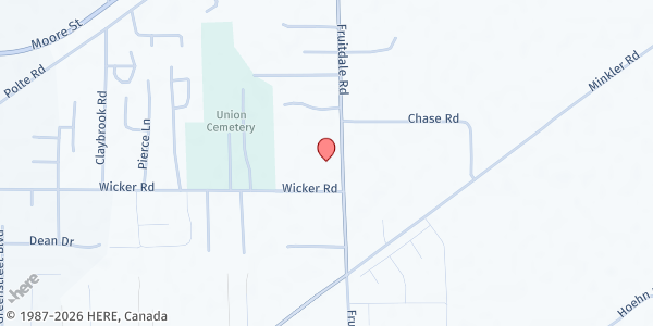 Map showing Helping Hands Food Bank at 9386 Fruitdale Rd, Sedro-Woolley, WA