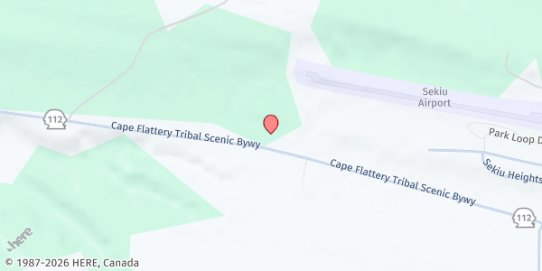 Map showing New Hope Food Bank at 13693 Hwy 112, Sekiu, WA