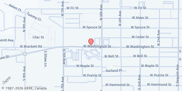 Map showing Olycap Nutrition Services at 551 W Washington St, Sequim, WA