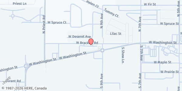 Map showing Sequim Food Bank at 1009 W. Brackett Rd, Sequim, WA