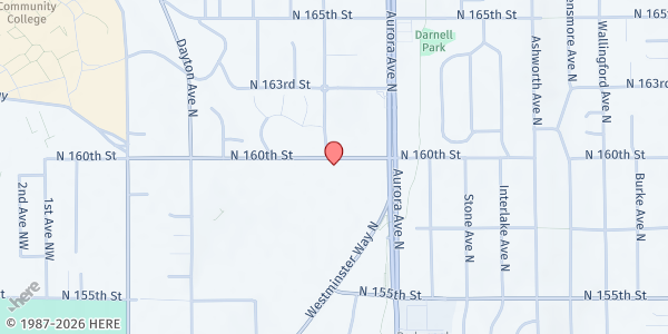 Map showing Hopelink Shoreline at 15809 Westminster Way N, Shoreline, WA