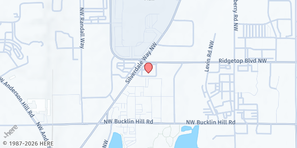 Map showing Silverdale United Methodist Church at 9982 Silverdale Way, Silverdale, WA