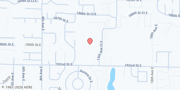 Map showing Cedarcrest Middle School at 19120 13th Avenue Court East, Spanaway, WA