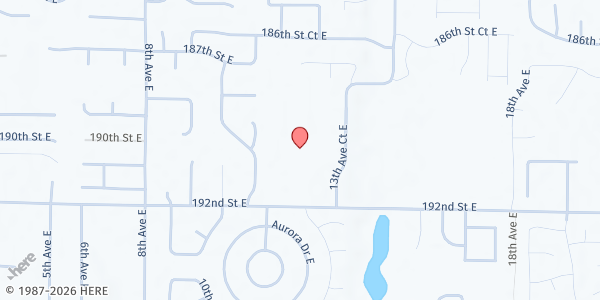 Map showing Cedarcrest Middle School at 19120 13th Ave Ct E, Spanaway, WA
