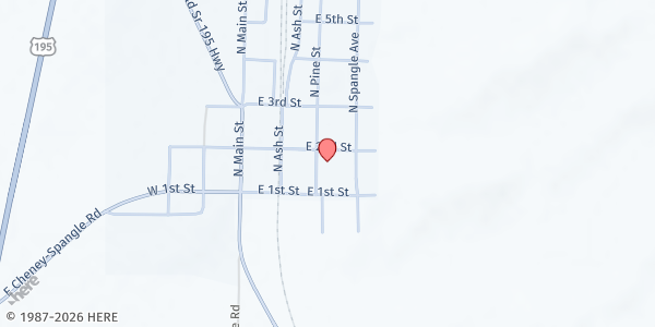 Map showing Spangle Food Bank at 305 2nd St, Spangle, WA