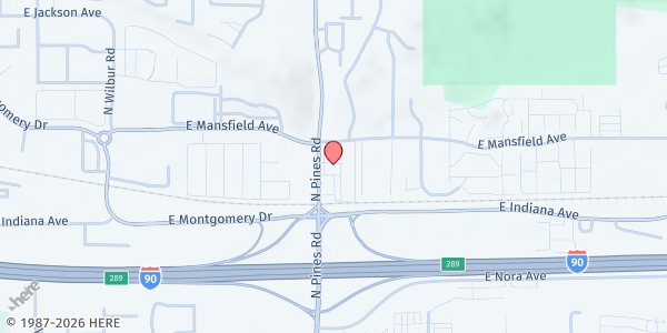 Map showing Dream Center Resource Center at 2128 N Pines Rd, Spokane Valley, WA