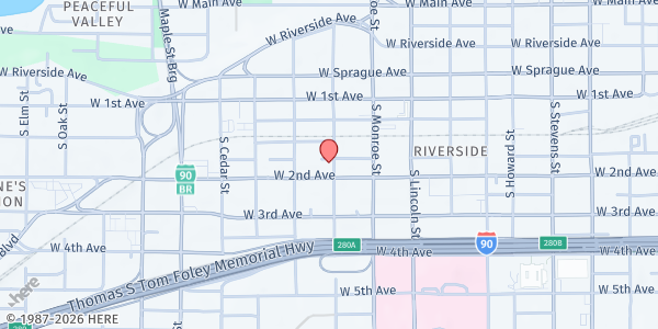 Map showing City Gate Fellowship at 170 S Madison St, Spokane, WA