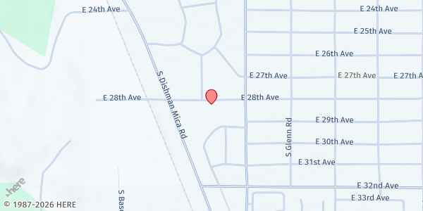 Map showing P.M.S. Leasing & Financial Service - Food Distribution Center at 10514 E 28th Ave, Spokane, WA