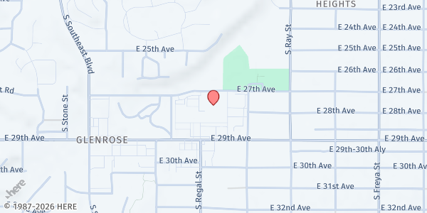 Map showing Southside Food Pantry at 2934 East 27th Avenue, Spokane, WA