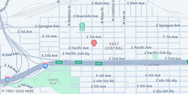 Map showing SPEAR Ministries at 1905 E Pacific Ave, Spokane, WA
