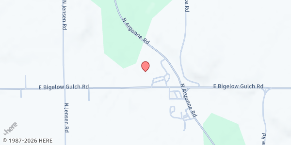 Map showing Spokane Christian Center Pantry at 8909 E Bigelow Gulch, Spokane, WA