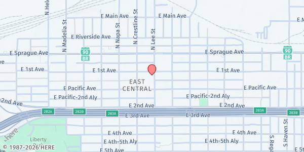 Map showing St. Ann's Catholic Church at 2120 E 1st Ave, Spokane, WA