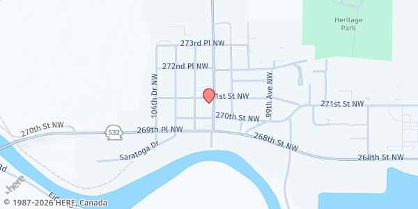 Map showing Stanwood Camano Food Bank at 27030 102nd Ave NW, Stanwood, WA