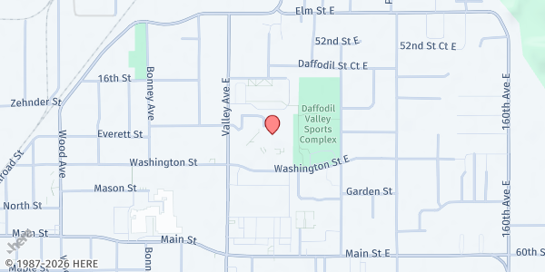 Map showing Emmanuel Food Pantry - St. Andrew Catholic Church at 1401 Valley Avenue, Sumner, WA